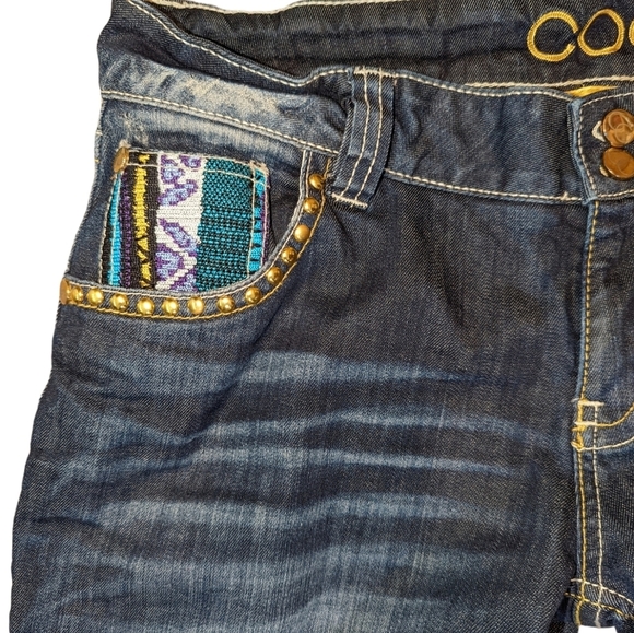 Coogi Jeans Y2K Jeans .. Embroidery Gold Studded Pocket Bootcut..Size 17/18 - Picture 5 of 11